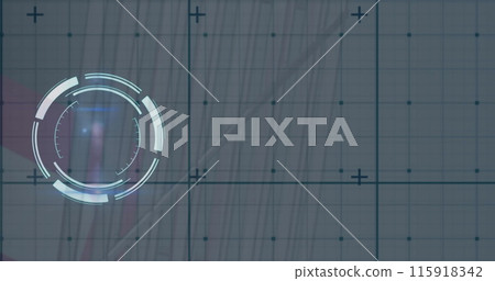 Image of data processing over shopping cart 115918342