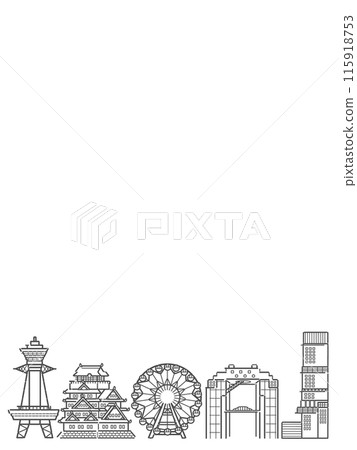 Osaka building background illustration 115918753