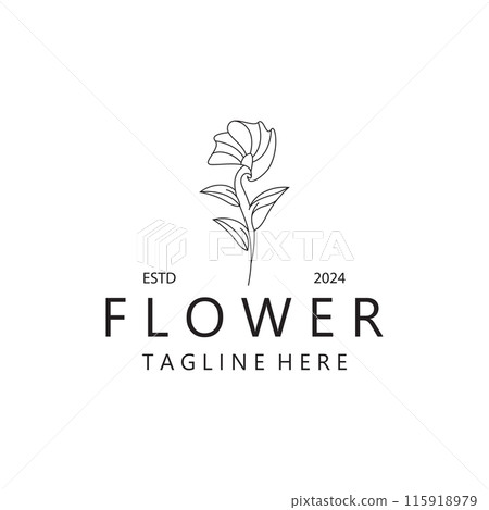 Flower logo design Floral emblem. Cosmetics, Spa, Beauty salon identity, Boutique and wedding template 115918979