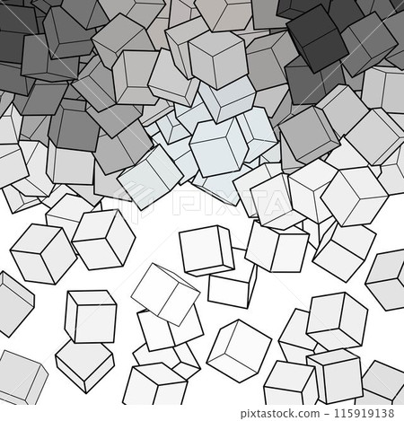 Geometric gray background. Cubes. Template, layout. Geometric gray background. Cubes. Template, layout. 115919138