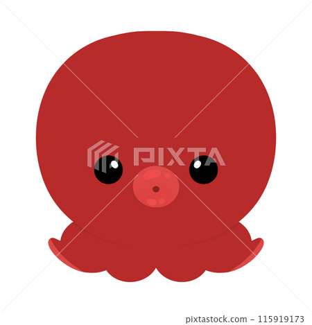 Cute Red Octopus Cartoon illustration Cute Tako Octopus Cartoon Kawaii Tako Octopus Logo Icon Tako Octopus Mascot Character Japanese Style 115919173