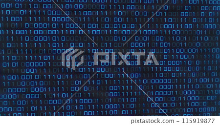 Image of camera icon over binary coding Image of camera icon over binary coding 115919877