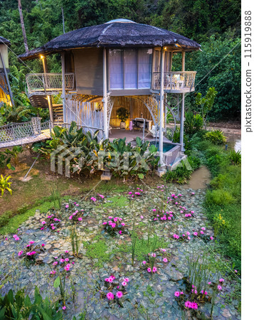 Aerial view of paradise beach resort in koh yao noi, Phang Nga, Thailand 115919888
