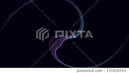 Image of network of connections with data transfer over black background 115920541