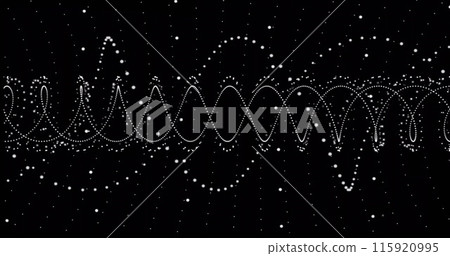 Image of data processing over spots on black background Image of data processing over spots on black background 115920995