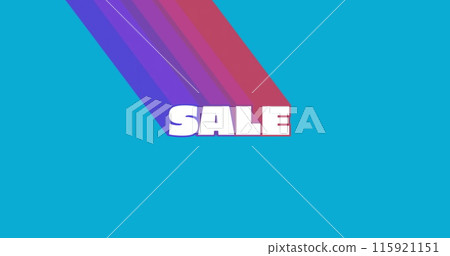 Image of sale text on blue background 115921151