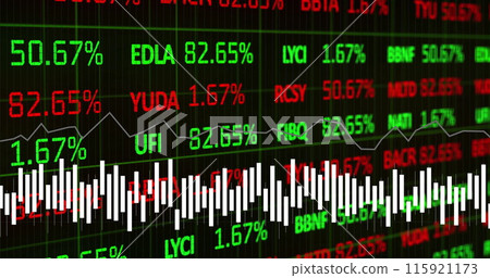 Image of statistics and financial data processing over grid Image of statistics and financial data processing over grid 115921173