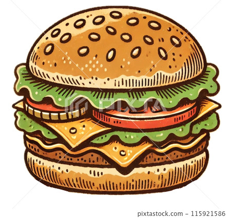 Hamburger illustration Hamburger illustration 115921586