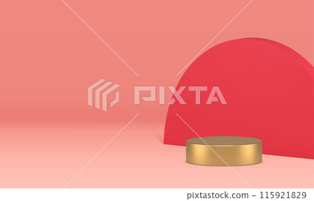 3d podium with red wall background pink showroom realistic vector illustration 3d podium with red wall background pink showroom realistic vector illustration 115921829
