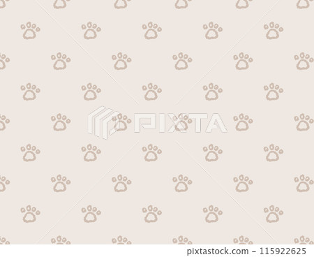 Analog style hand-drawn illustration pattern of dog and cat paws 115922625