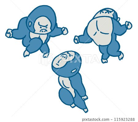 可愛帥氣的大猩猩人物素材 115923288