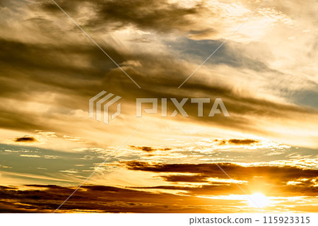 sunset, sky, clouds 115923315
