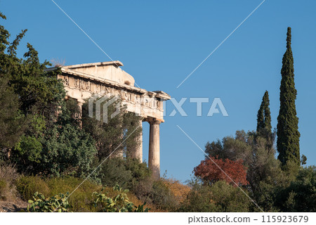 Ruins of Temple of Hephaestus in Ancient Agora in Athens, capital of Greece Ruins of Temple of Hephaestus in Ancient Agora in Athens, capital of Greece 115923679