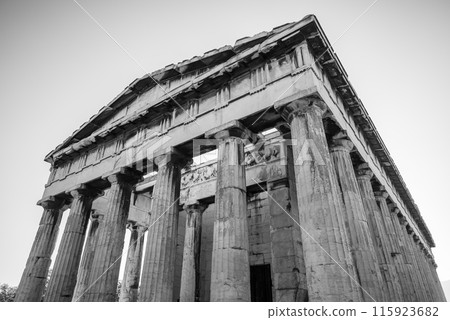 Ruins of Temple of Hephaestus in Ancient Agora in Athens, capital of Greece 115923682