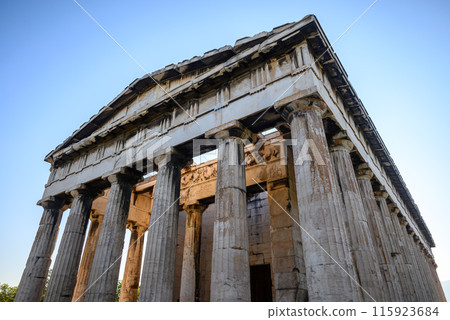 Ruins of Temple of Hephaestus in Ancient Agora in Athens, capital of Greece 115923684
