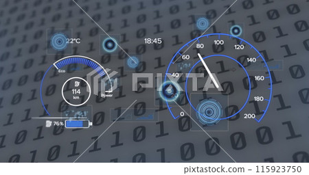 Image of blue text tap here with growing shopping icons 115923750