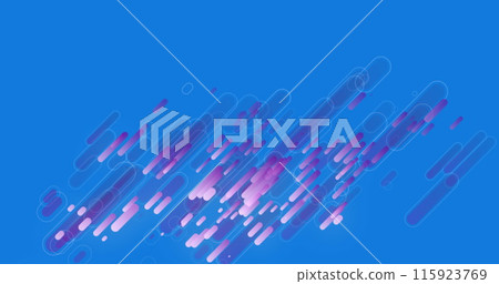 Image of purple shapes falling over blue background Image of purple shapes falling over blue background 115923769