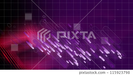 Image of purple shapes falling over purple background Image of purple shapes falling over purple background 115923798