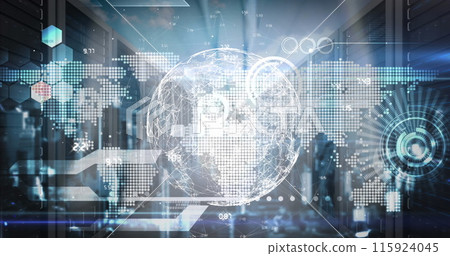 Image of globe over financial data processing 115924045