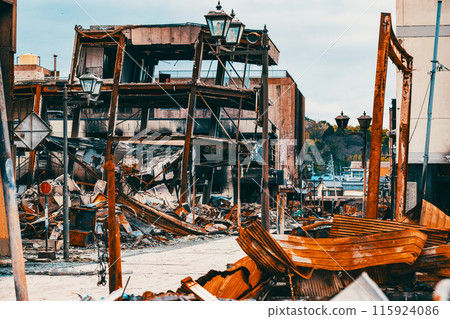 2020年能登半島地震:輪島焦土街景 2020年能登半島地震:輪島焦土街景 115924086