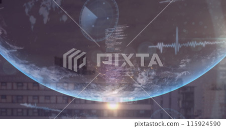 Image of data processing over city 115924590