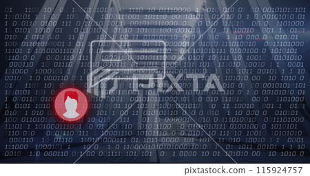 Image of message and binary code over servers Image of message and binary code over servers 115924757