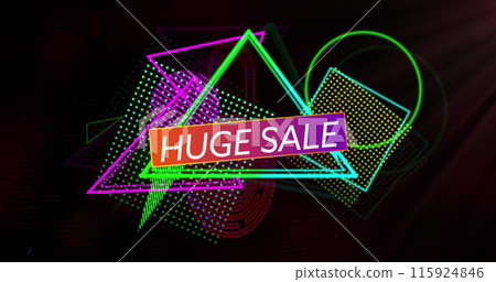 Image of flash sale text over black background 115924846