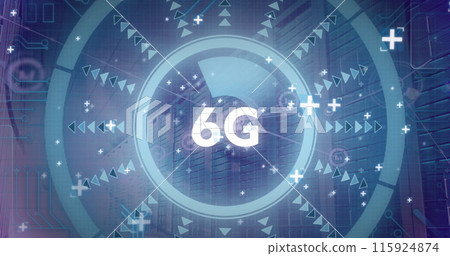 Image of 6g text and data processing over computer servers Image of 6g text and data processing over computer servers 115924874