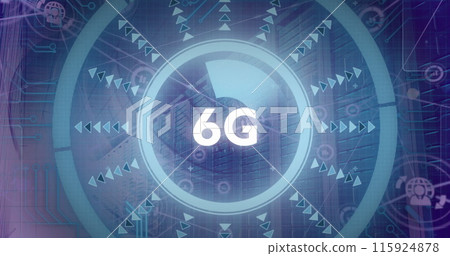 Image of 6g text and data processing over computer servers 115924878