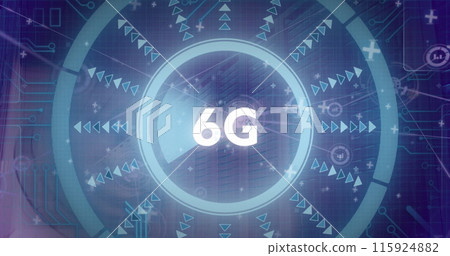 Image of 6g text and data processing over computer servers 115924882