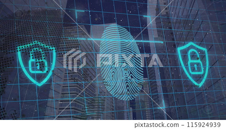Image of scope scanning over data processing Image of scope scanning over data processing 115924939