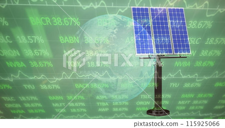 Image of statistics and data processing over construction site 115925066