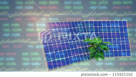 Image of financial data processing over world map 115925102