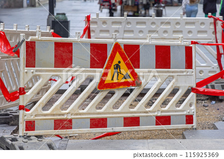 Road Works Construction Barrier 115925369