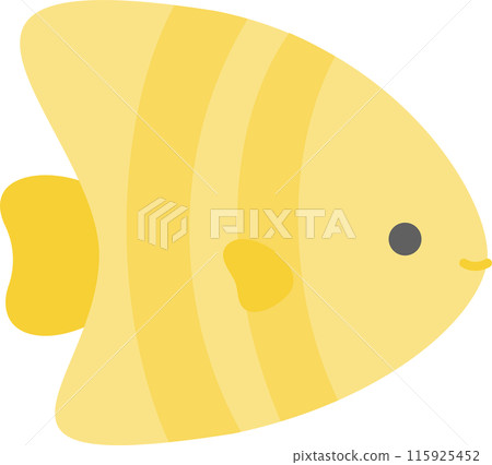 Cute angelfish illustration material, yellow fish icon Cute angelfish illustration material, yellow fish icon 115925452