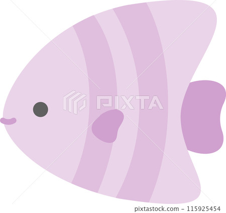 Cute angelfish illustration material, purple fish icon Cute angelfish illustration material, purple fish icon 115925454