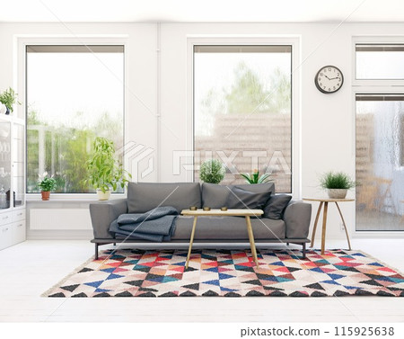modern scandinavian living room design. modern scandinavian living room design. 115925638