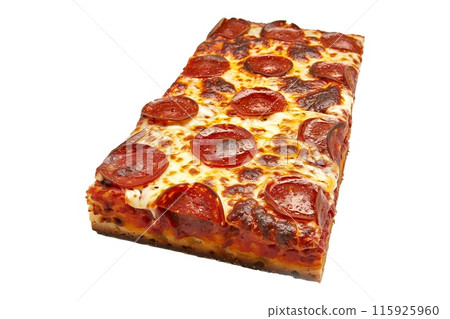 Delicious American style pizza with mushrooms, bell peppers, and spinach, perfect for a healthy meal Delicious American style pizza with mushrooms, bell peppers, and spinach, perfect for a healthy meal 115925960