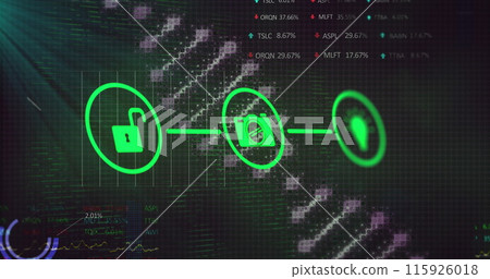 Image of numbers changing over data processing 115926018