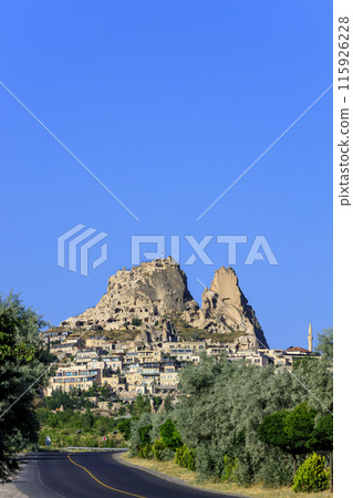 Uchisar Castle and Uchisar cityscape 115926228