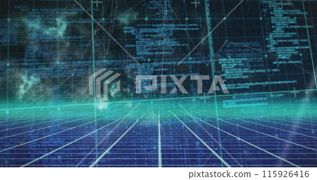 A digital image of light trails floating on a black background, symbolizing the global connections m 115926416