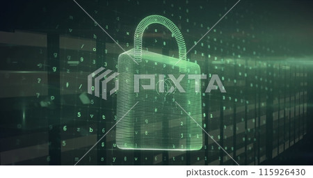 Image of padlock over data processing Image of padlock over data processing 115926430
