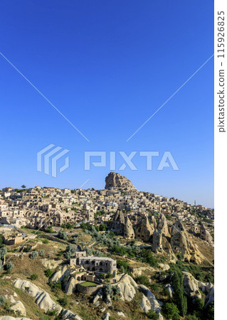 Uchisar Castle and Uchisar cityscape from Pigeon Valley 115926825