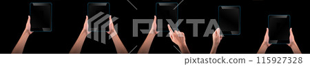 Hand gestures shown on dark background highlight nonverbal communication Hand gestures shown on dark background highlight nonverbal communication 115927328