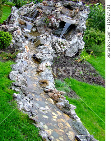 Waterfall in a park 115927501