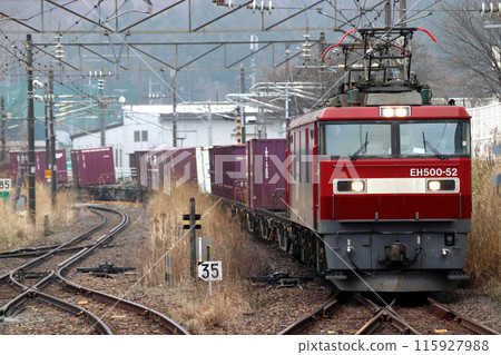 東北本線EH500牽引的貨運列車（新白河站） 115927988