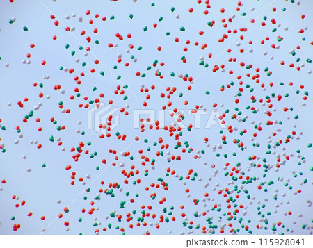 Lot of balloons flying in the sky 115928041