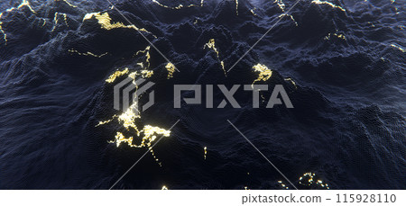 Abstract black cubic landscape technology background. Technology concept Abstract black cubic landscape technology background. Technology concept 115928110