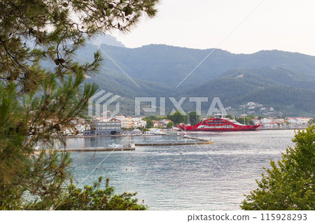 Limenas Port, Thassos Ferryboats and beach, Greece 115928293