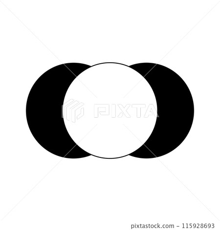 Simple triple round heading frame_Japanese style_single item 115928693